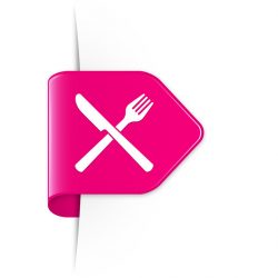 Knife and fork - Pinker Sticker Pfeil mit Schatten