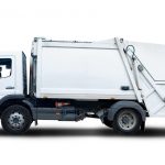 White Garbage Truck Isolated with drop Shadow