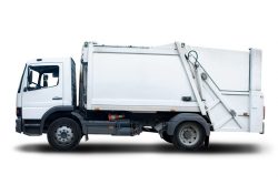 White Garbage Truck Isolated with drop Shadow