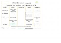 MENUS SEMAINE DU GOUT