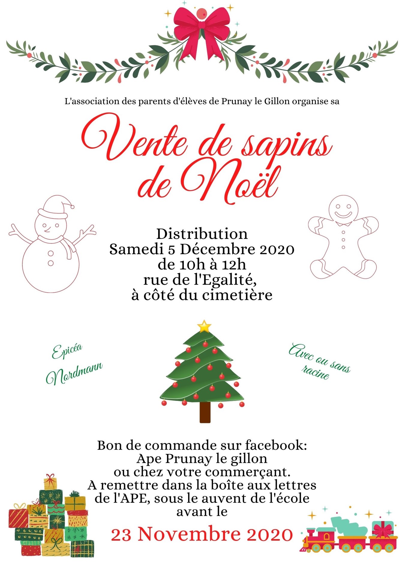 APE – Vente de sapins | Site de la commune de Prunay-le-Gillon