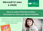 Rencontre en Visio avec l’auteur Marie Pavlenko au préau