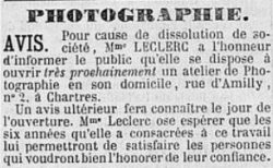 Article presse LECLERC Photographe - Le journal de Chartres - 30-11-1862 v2