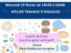 Atelier travaux d’aiguilles – 19 février