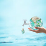 World water day, saving water quality campaign and environmental protection concept. Element of this image furnished by NASA