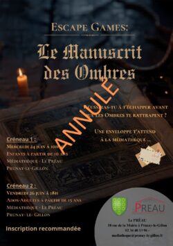 Animation Escape Game annulé